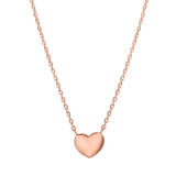 Zilveren roséplated ketting met hanger hart voor dames