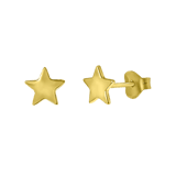 Zilveren goldplated oorknoppen ster voor dames