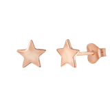 Zilveren roséplated oorknoppen ster voor dames
