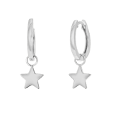 Ohrringe, 925 Silber, rhodiniert, Stern der Galaxis