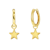 Zilveren goldplated oorringen ster voor dames