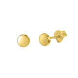 Zilveren oorknoppen goldplated rond 5mm voor dames