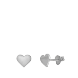 Ohrringe, 925 Silber, Herz, rhodiniert