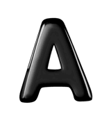 Anhänger, 925 Silber, schwarz beschichtet, Alphabet