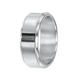 Gerecycled stainless steel ring mat/glans met zwart