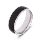 Gerecycleerd stainless steel ring mat met zwart