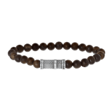 Stainless steel armband met bronzonite stenen
