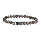 Stainless steel armband met jasper stenen