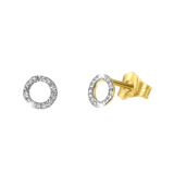 Ohrringe, 585 Gelbgold, Kreis, mit Diamant 0,06 kt