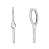 Zilveren oorringen rhodiumplated bar voor dames