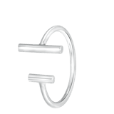Zilveren ring rhodiumplated bar