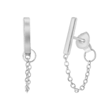 Ohrringe, 925 Silber, Stab, rhodiniert
