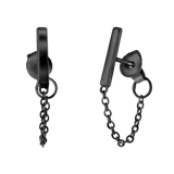 Zilveren blackplated oorknoppen bar voor dames