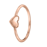 Zilveren roséplated ring hart voor dames