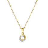 14 karaat geelgouden ketting hanger cirkel kristal