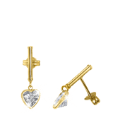 Ohrringe, 585 Gelbgold, Herz mit Zirkonia