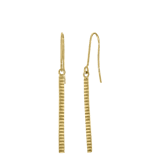 14k geelgouden oorbellen met rechthoekige hanger