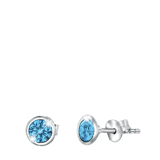 Ohrringe, 925 Silber, Kristall, Aquamarin