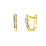 14 Karaat geelgouden oorbellen met diamant 0,18ct
