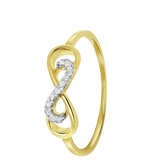 585 Gelbgold-Ring Unendlichkeitssymbol mit Diamanten