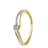 14 Karaat geelgouden ring met 25 diamanten 0,05ct