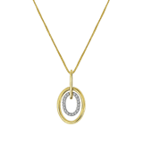 Halskette, 585 Gelbgold, oval, mit Diamant 0,06 kt