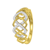 14 Karaat geelgouden ring met 28 diamanten 0,13ct