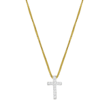 Halskette, 585 Gelbgold, Kreuz, Diamant 0,06 kt