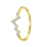 585 Gelbgold-Ring Herzschlag mit Diamanten