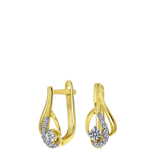 Ohrringe, 585 Gelbgold, Swirl, mit Diamant 0,18 kt