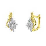 14K gouden oorbellen entourage met diamant 0,16