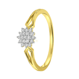 Ring, 585 Gelbgold, Entourage mit Diamant