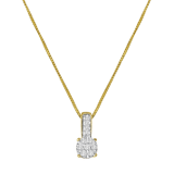 14K geelgouden ketting entourage diamant 0,08ct