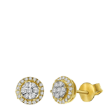 Entourage-Ohrringe, 585 Gelbgold, mit Diamant 0,23 kt