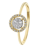 Entourage-Ring, 585 Gelbgold, mit Diamant 0,13 kt