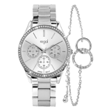 Regal Cadeau Set Heren Horloge Zilverkleurig met gratis armband