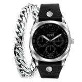 Set mit Armband und Regal-Armbanduhr aus Edelstahl