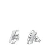 Ohrringe aus 925 Silber, rhodiniert, matt/glänzend, Zirkonia