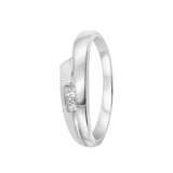 Zilveren ring rhodiumplated mat/glans met zirkonia
