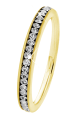 Stainless steel goldplated ring met kristal voor dames