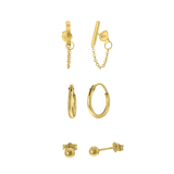 Set mit vergoldeten Silber-Ohrringen