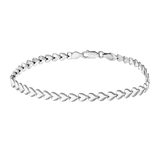 Gerecycled zilveren armband rhodiumplated hart schakel