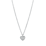 Halskette & Anhänger, 925 Silber, Herz mit Zirkonia