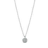Silberkette mit rundem Zirkonia-Anhänger