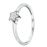 Zilveren ring galaxy ster met zirkonia