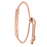 Stainless steel roséplated plaatarmband met kristal voor dames