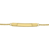 Stainless steel goldplated plaatarmband met rood kristal voor dames