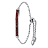 Gerecycled stainless steel plaatarmband siam kristal