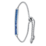 Gerecycled stainless steel plaatarmband capri blue kristal