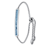 Gerecycled stainless steel plaatarmband light sapphire kristal
